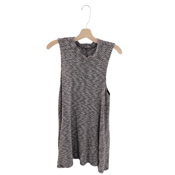 Allison Joy Houndstooth Sleeveless Mini Dress Black and White - Picture 1 of 5